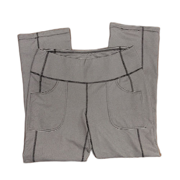 Jofit Black White Check Stretch Pull-On Pants M Mid Rise Golf Travel Comfort - Picture 2 of 8